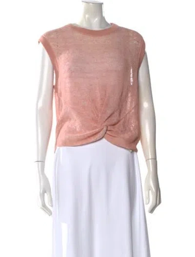 Pre-owned Veronica Beard Linen Crew Neck Sweater In Neutral