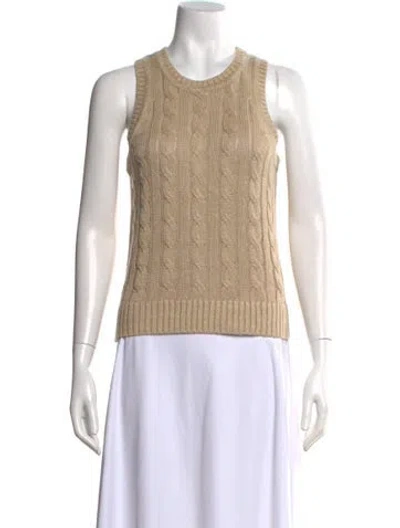 Pre-owned Veronica Beard Linen Crew Neck Sweater In Neutral