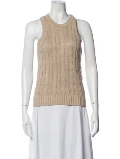 Pre-owned Veronica Beard Linen Crew Neck Sweater In Neutral
