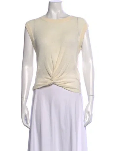 Pre-owned Veronica Beard Linen Crew Neck Sweater In Neutrals