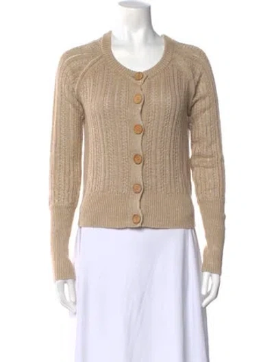 Pre-owned Veronica Beard Linen Crew Neck Sweater In Neutrals