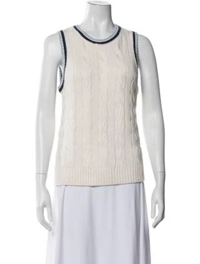 Pre-owned Veronica Beard Linen Crew Neck Sweater In Neutrals