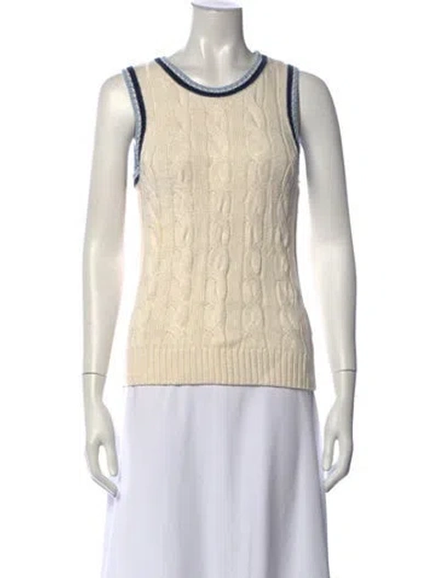 Pre-owned Veronica Beard Linen Crew Neck Sweater In Neutrals