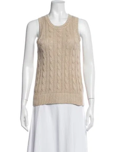 Pre-owned Veronica Beard Linen Crew Neck Sweater In Neutrals