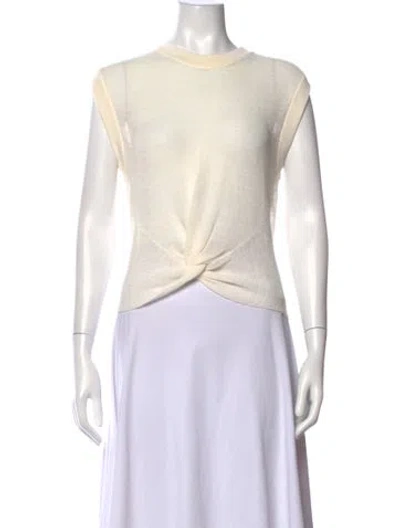Pre-owned Veronica Beard Linen Crew Neck Sweater In Neutrals