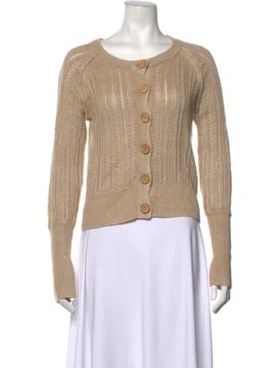 Pre-owned Veronica Beard Linen Crew Neck Sweater In Neutrals