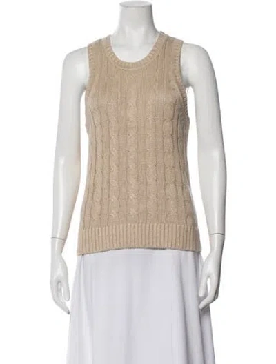 Pre-owned Veronica Beard Linen Crew Neck Sweater In Neutrals