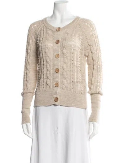 Pre-owned Veronica Beard Linen Crew Neck Sweater In Neutrals