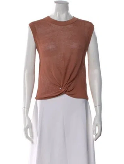 Pre-owned Veronica Beard Linen Crew Neck Sweater In Red