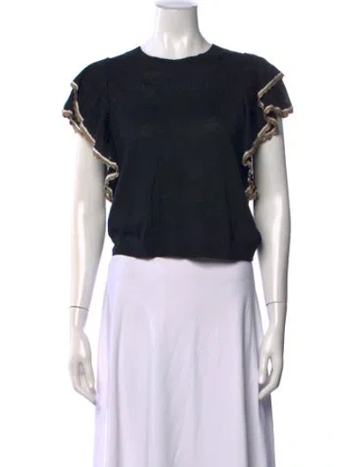 Pre-owned Veronica Beard Linen Crew Neck Sweater W/ Tags In Black
