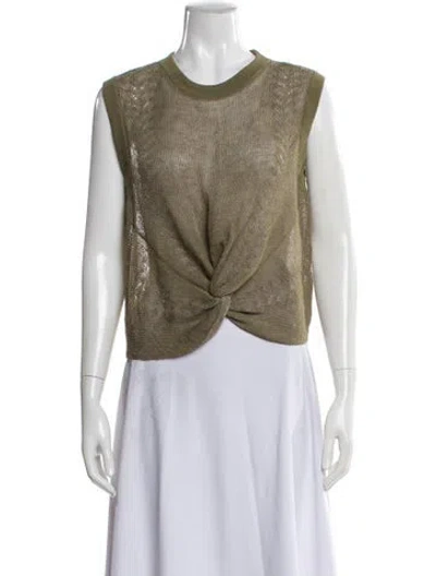 Pre-owned Veronica Beard Linen Crew Neck Sweater W/ Tags In Green