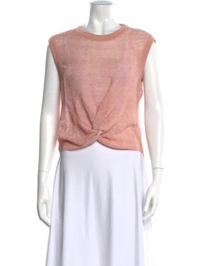 Pre-owned Veronica Beard Linen Crew Neck Sweater W/ Tags In Pink
