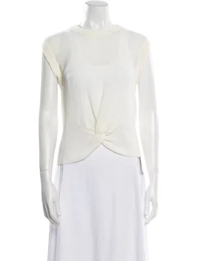 Pre-owned Veronica Beard Linen Crew Neck Sweater In White