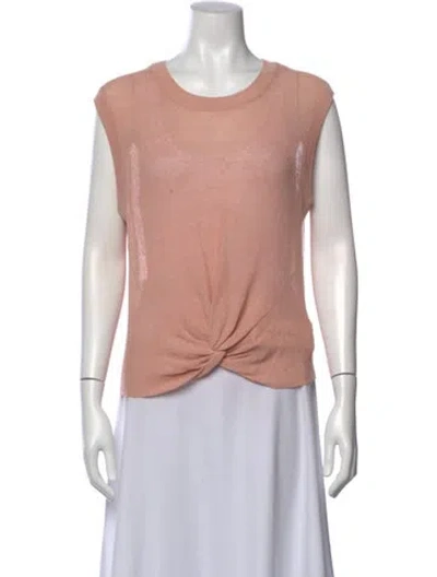 Pre-owned Veronica Beard Linen Crew Neck Top In Pink