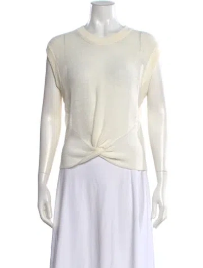 Pre-owned Veronica Beard Linen Crew Neck Top W/ Tags In Neutral