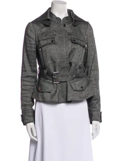 Pre-owned Veronica Beard Linen Denim Jacket In Gray