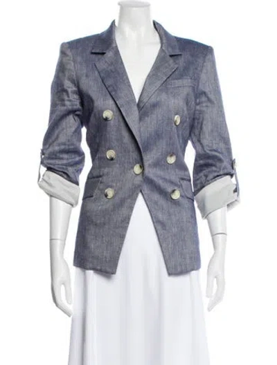 Pre-owned Veronica Beard Linen Evening Jacket In Blue