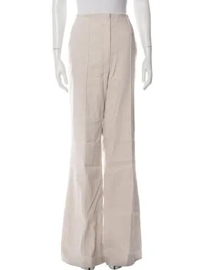 Pre-owned Veronica Beard Linen Flared Pants In Neutrals