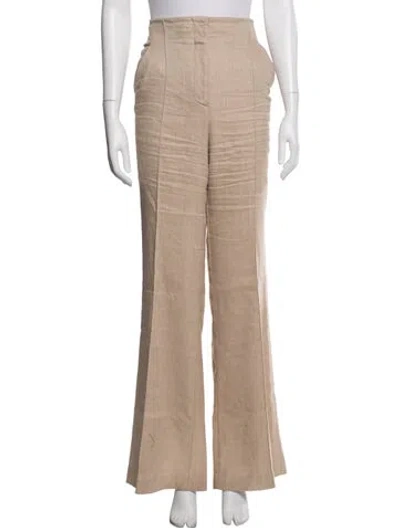 Pre-owned Veronica Beard Linen Flared Pants In Neutrals