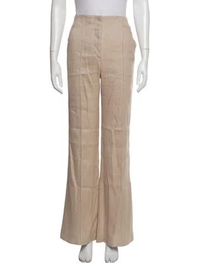 Pre-owned Veronica Beard Linen Flared Pants In Neutrals