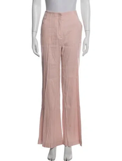 Pre-owned Veronica Beard Linen Flared Pants In Pink