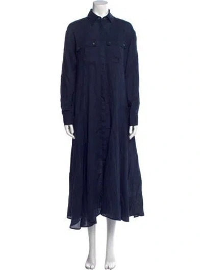 Pre-owned Veronica Beard Linen Knee-length Dress In Blue