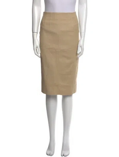 Pre-owned Veronica Beard Linen Knee-length Skirt In Neutral