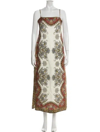 Pre-owned Veronica Beard Linen Long Dress In Neutral