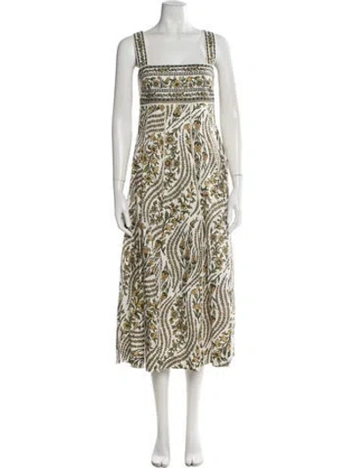 Pre-owned Veronica Beard Linen Long Dress In Neutral