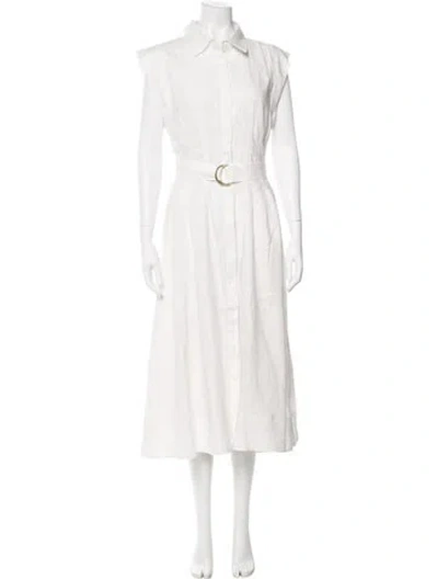 Pre-owned Veronica Beard Linen Long Dress In Neutral