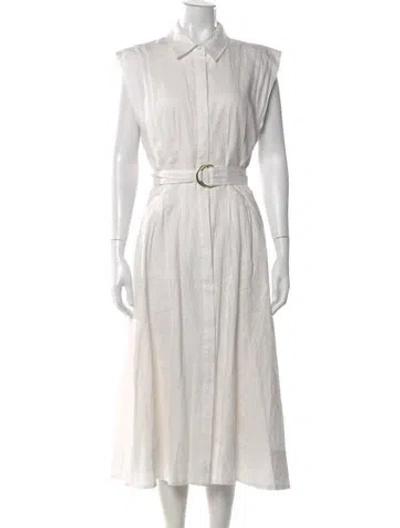 Pre-owned Veronica Beard Linen Long Dress In Neutral