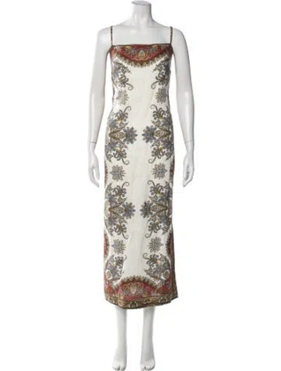 Pre-owned Veronica Beard Linen Long Dress In Neutral