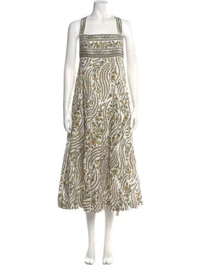 Pre-owned Veronica Beard Linen Long Dress W/ Tags In Multi