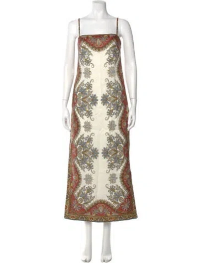 Pre-owned Veronica Beard Linen Long Dress W/ Tags In Neutral