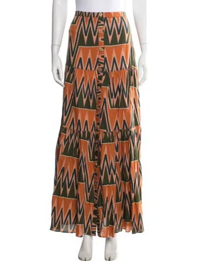 Pre-owned Veronica Beard Linen Long Skirt In Multi