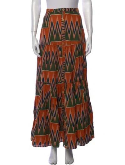 Pre-owned Veronica Beard Linen Long Skirt In Multi