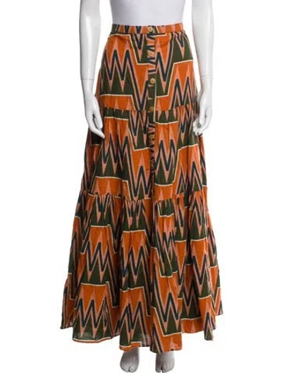 Pre-owned Veronica Beard Linen Long Skirt W/ Tags In Multi