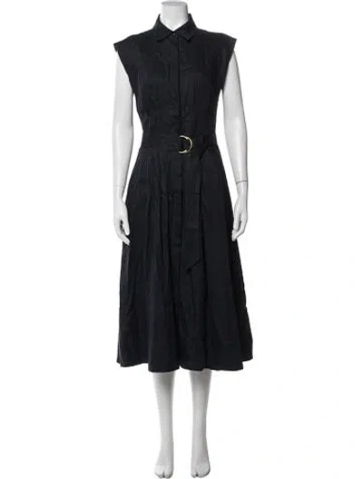 Pre-owned Veronica Beard Linen Midi Length Dress In Blue