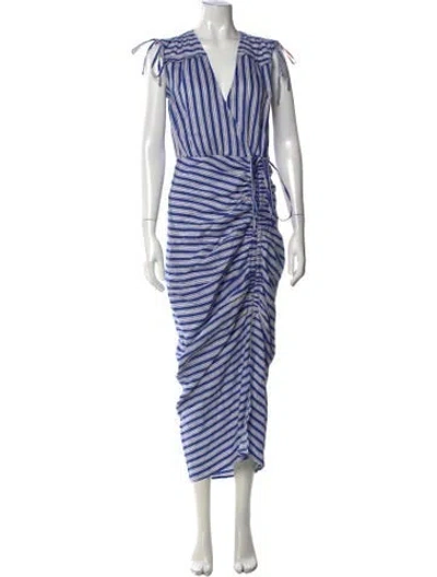 Pre-owned Veronica Beard Linen Midi Length Dress In Blue