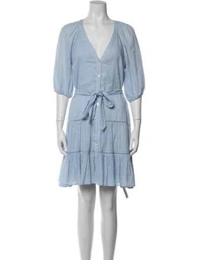Pre-owned Veronica Beard Linen Midi Length Dress In Blue
