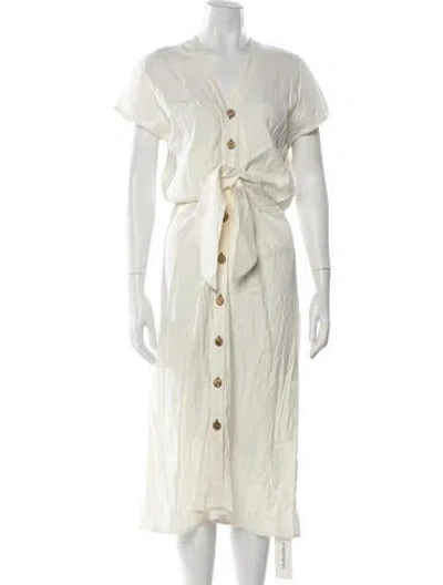 Pre-owned Veronica Beard Linen Midi Length Dress In Neutral