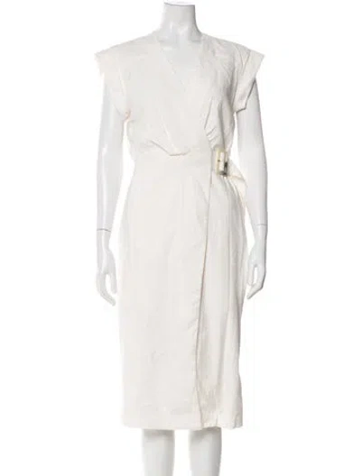 Pre-owned Veronica Beard Linen Midi Length Dress In Neutral