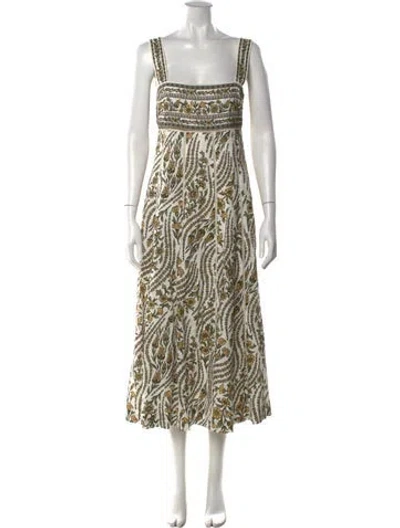 Pre-owned Veronica Beard Linen Midi Length Dress In Neutral