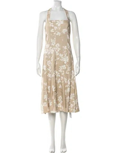Pre-owned Veronica Beard Linen Midi Length Dress In Neutral