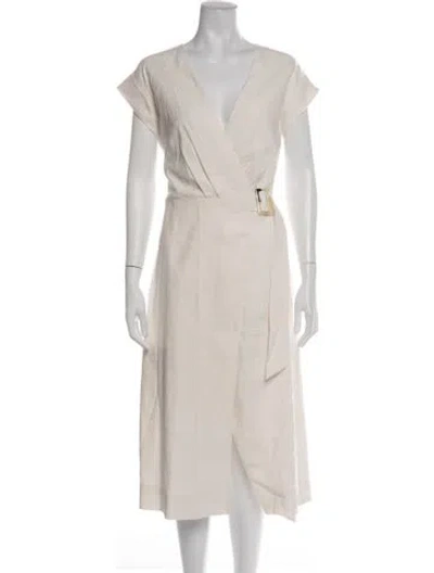 Pre-owned Veronica Beard Linen Midi Length Dress In Neutrals