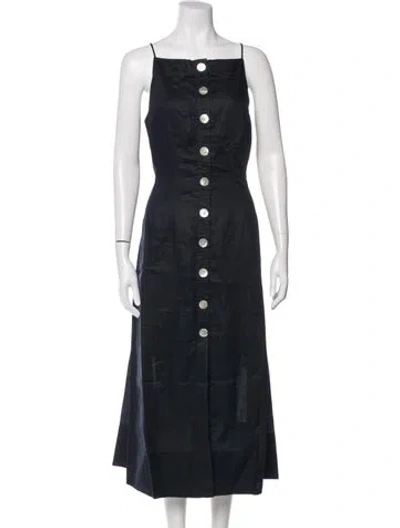 Pre-owned Veronica Beard Linen Midi Length Dress W/ Tags In Black