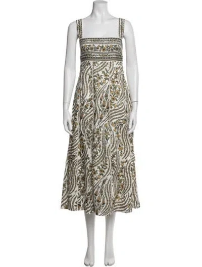 Pre-owned Veronica Beard Linen Midi Length Dress W/ Tags In Multicolor