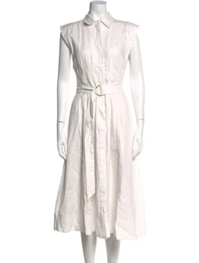Pre-owned Veronica Beard Linen Midi Length Dress In White