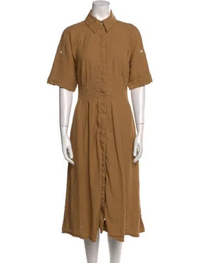 Pre-owned Veronica Beard Linen Midi Length Dress In Yellow