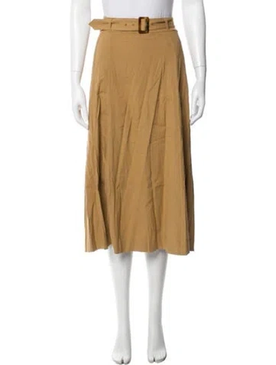 Pre-owned Veronica Beard Linen Midi Length Skirt In Neutral
